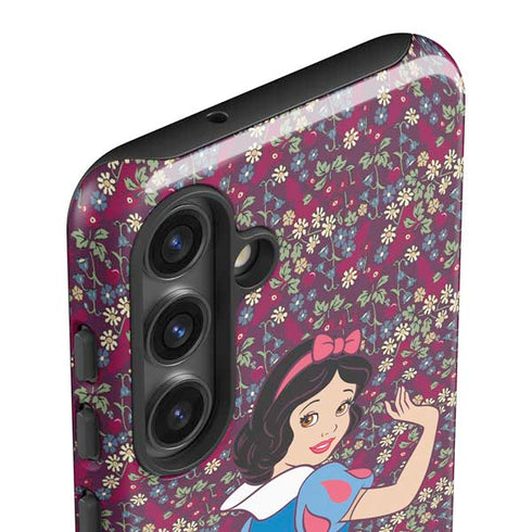 Disney Snow White Character with Floral Pattern Galaxy S25 Impact Case